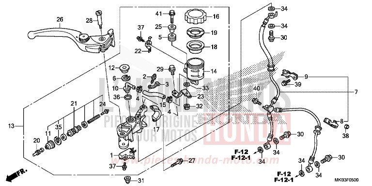 HAUPTBREMSZYLINDER, VORNE ZYLINDER (CBR1000RR/S) von CBR1000RR „Fireblade“ ROSS WHITE (NH196) von 2016